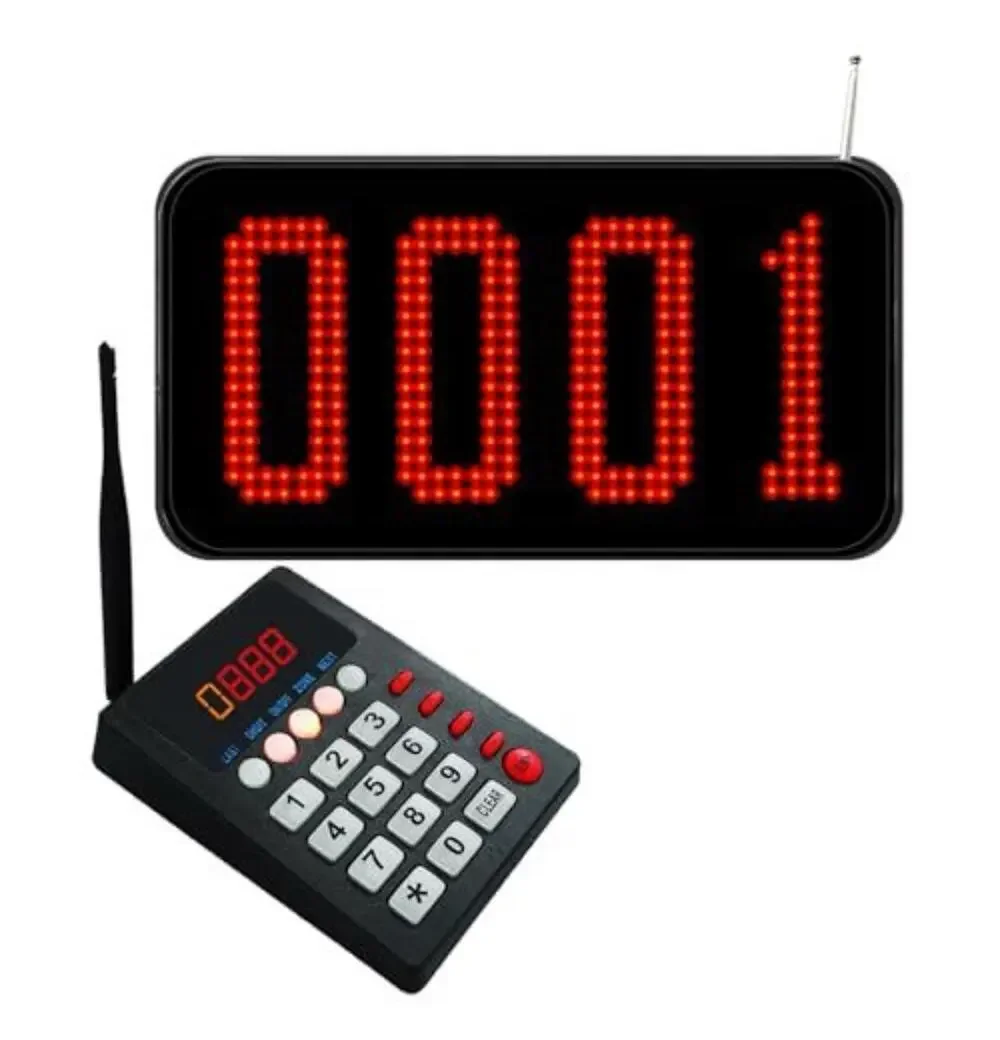 Wireless Queue Calling System 4-Digit Now Serving Numbering Display for Bank
